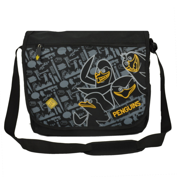 Torba A4 Pingwiny z Madagaskaru -  Czarna