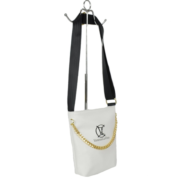 Torebka VANESSA LA VIVA Z ŁAŃCUSZKIEM -  Biała
