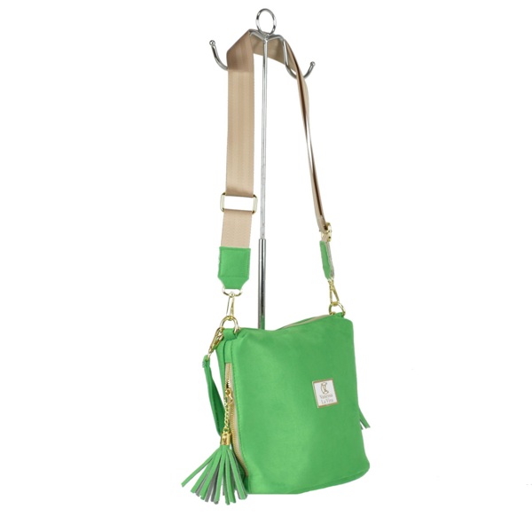 Torebka VANESSA LA VIVA z frędzlami -  Zielona