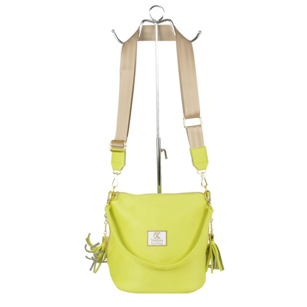 Torebka VANESSA LA VIVA z frędzlami -  Żółta