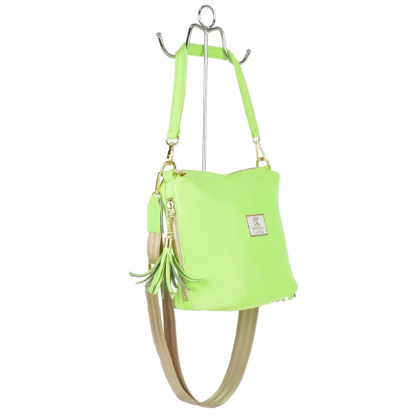 Torebka VANESSA LA VIVA z frędzlami -  Seledynowa